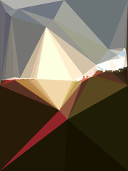Fototapeta na wymiar Abstract background of polygons resembling sunrise