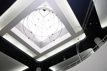 Moscow planetarium, fragment of  interior - transparent ceiling