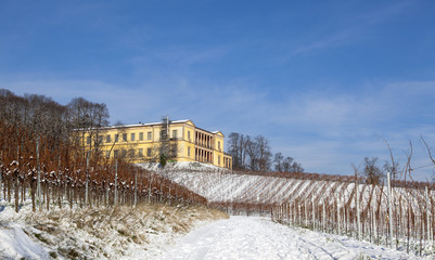 Schloss Villa Ludwigshöhe im Winter