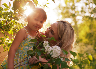 Fototapeta premium Happy mother and kid