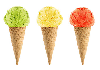 Green, yellow and red Ice cream - 66840157