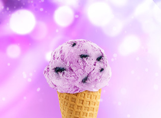 Blueberry Ice Cream cone
