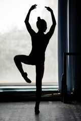 Naklejka na ściany i meble Ballerina silhouette dancing
