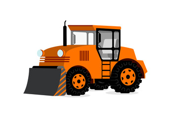 tractor in 3D on white background