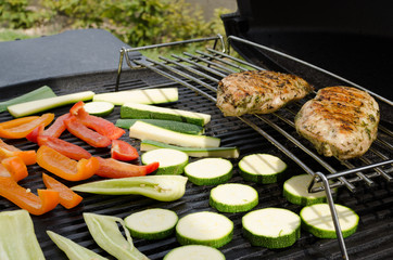 Grilled turkey with roasted vegetable