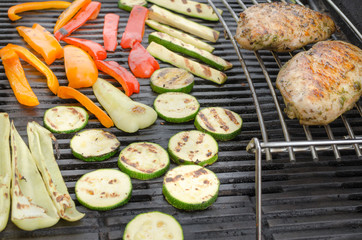 Grilled turkey with roasted vegetable