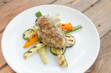 Grilled turkey with roasted vegetable