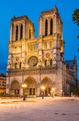 Fototapeta na wymiar Notre Dame de Paris cathedral-night view
