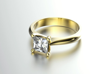 Engagement Ring with Diamond or moissanite. Jewelry background