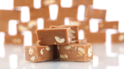 Many toffee on toffee background