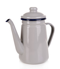 Gray teapot isolated on white