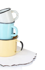 Metal cups isolated on white