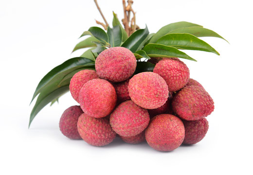 Fresh lychees isolated