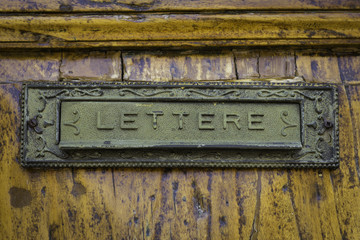 Old house mailbox. Color image