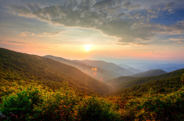 Sunset in the mountains