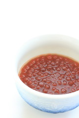 Japanese food, Ikura Marinated Salmon roe on white background