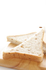 Rye bread cut in half
