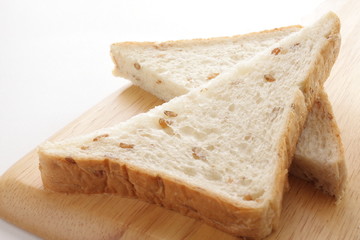 Rye bread cut in half