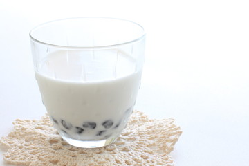 iced drink, coconut milk and tapioca