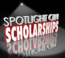 Spotlight on Scholarships Words Tuition Payment College Degree