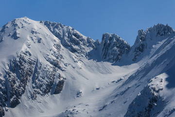 Fototapeta na wymiar The Fagaras Mountains in winter