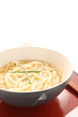 Japanese food, Udon noodles and spring onion