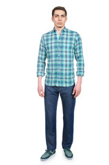 Man in fashion look isolated on white