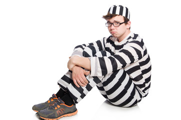 Funny prison inmate in concept