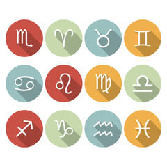 Fototapeta premium Signs of the zodiac. Vector flat icons