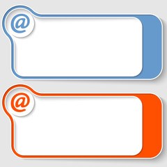 Obraz premium set of two abstract text boxes with email symbol