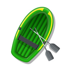 Inflatable boat. Vector illustration