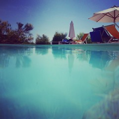 Relaxing in the swimming pool
