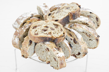 Bread. Fresh rye bread with dried fruits