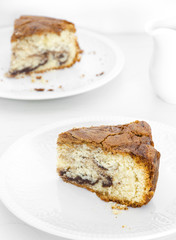 Swett cake on white background