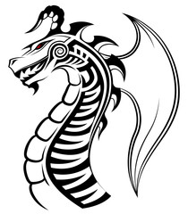 Vector image of a dragon as a tattoo