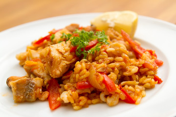 Mixed Paella with chicken and seafood