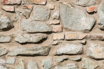 Wall made of various stones