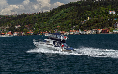 yacht on the Bosphorus, Turkey