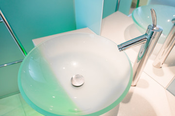 Modern sink in the bathroom