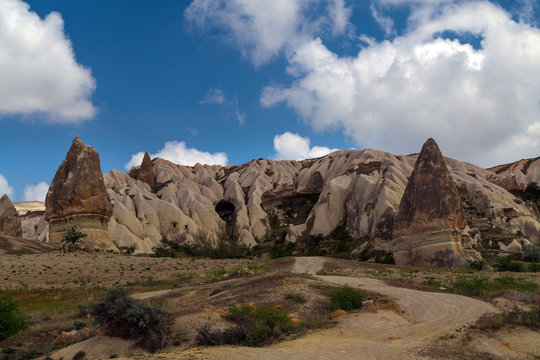 stone cave city in Cappadocia