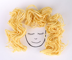 Beautiful still life composition with vermicelli. Food art