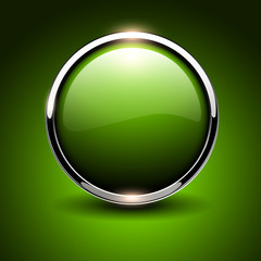 Shiny button green, glossy metallic