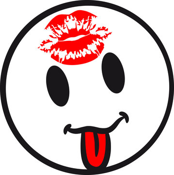 Kuss Mund Abdruck Smiley Lustig