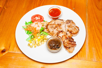 Pork Steak with Salad