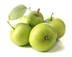 Green apples isolated on white