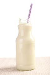 Bottle of milk isolated on white