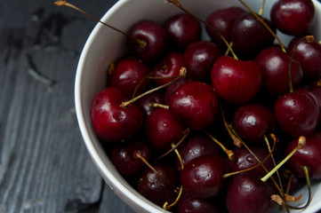 some fresh ripe red cherries