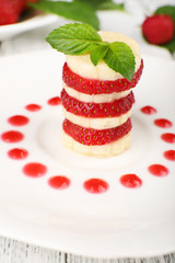 Fresh strawberry with banana