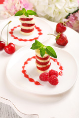 Fresh strawberry with banana