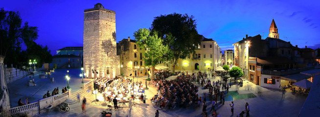 Fototapeta na wymiar ZADAR, CROATIA - June 14 - Five wells square in Zadar, Croatia -